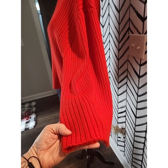 H&M LOGG Turtleneck Sweater  Womens Medium Red Thick Warm J1‎ - Picture 3 of 9